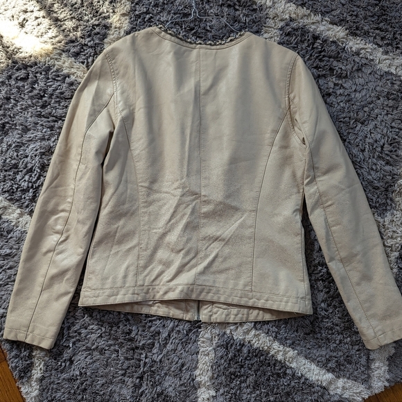 Carmin Faux Leather Jacket Chain Detailing Size L - Picture 3 of 5